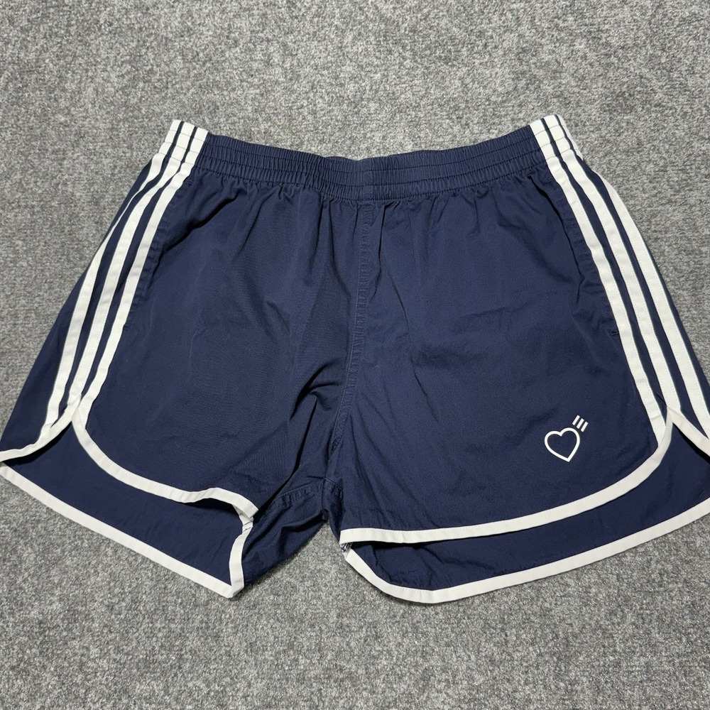 adidas x Human Made Running Shorts Men Medium Blue 3 Stripe Heart Gym GM4186